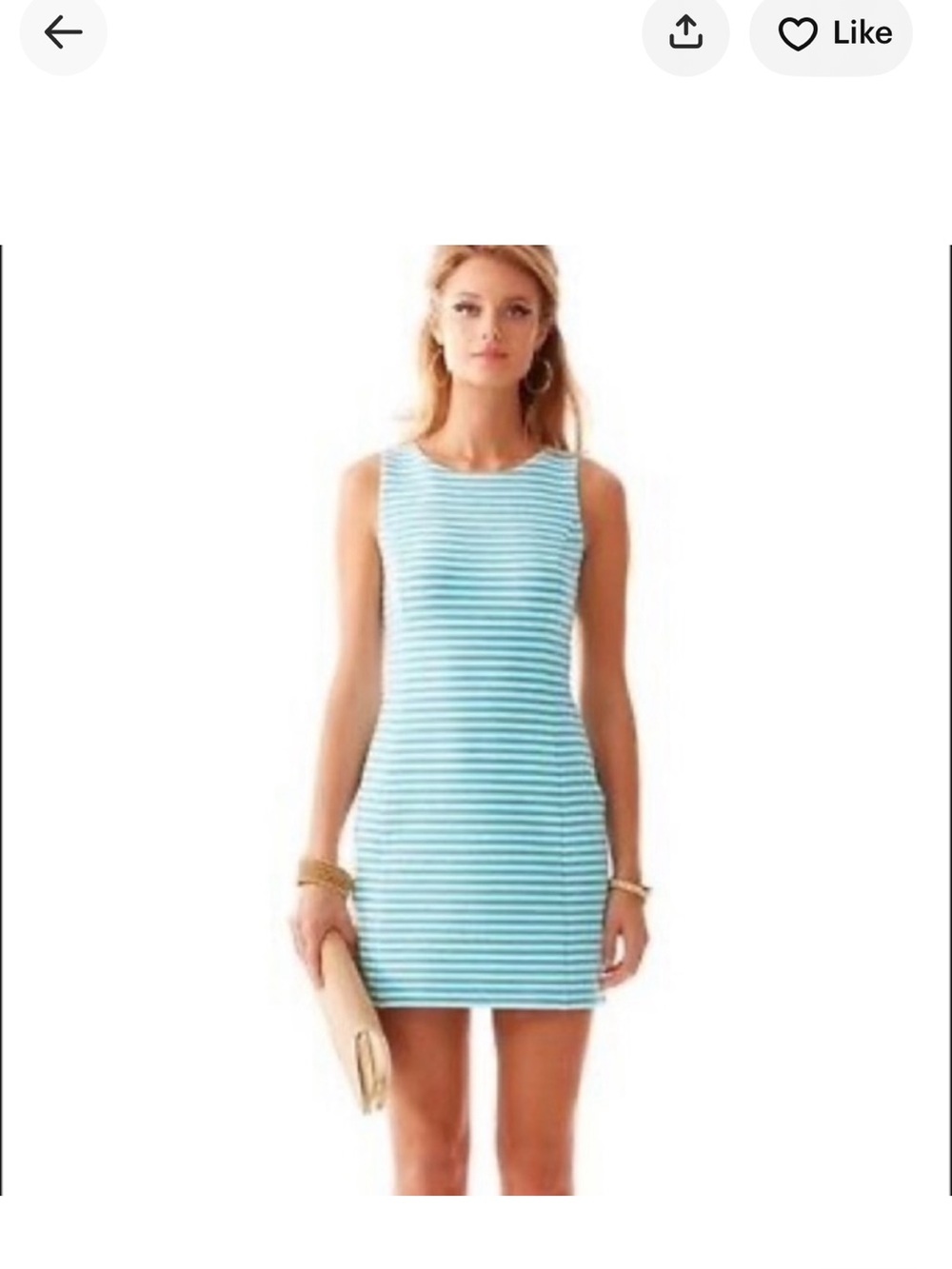 Lilly Pulitzer Mini Sheath Dress in Light Blue and White Stripes